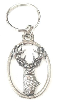 Just Fish Pewter Keyring Stag's Head